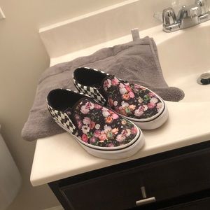 Slip on Vans Floral Print/Checkered